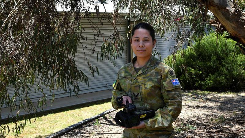 Corporal Susan Touch, a multimedia technician from the Combined Arms Training Centre, won 'best editor' at the 2022 Ediplay International film Festival in France. Photo: Private Kelsey Innes