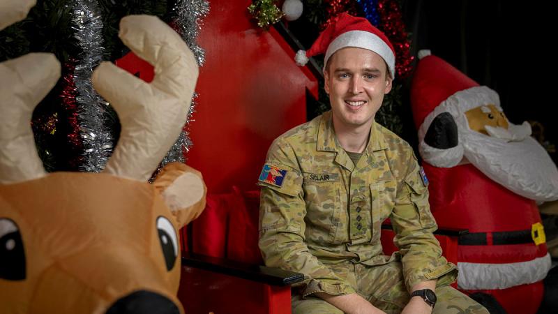 Australian Army Captain Caleb Sinclair, deployed to the Middle East on Operation Accordion. Photo: Corporal Jacob Joseph