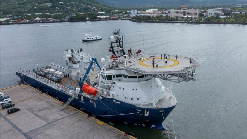 Australian Defence Vessel Reliant at the Port of Apia, Samoa. Photo: Sergeant Jarrod McAneney