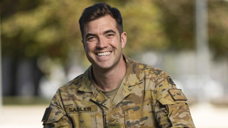 Bombardier Guy Sadler from the 4th Regiment Royal Australian Artillery, at Lavarack Barracks, Townsville.