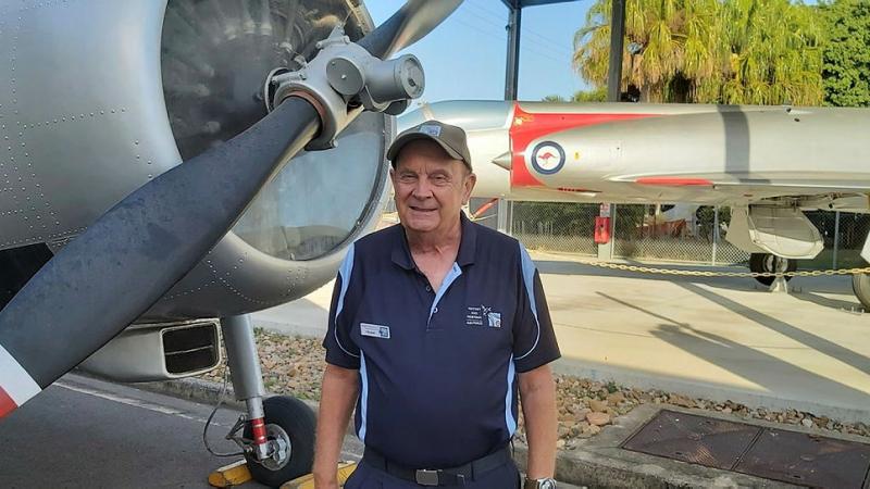 Flight Sergeant (Retd) Michael Hartley, coordinator of volunteers at the RAAF Townsville Aviation Heritage Centre. Photo: Mr Lindsay Gordon