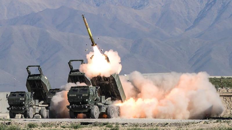 An American HIMARS in action.