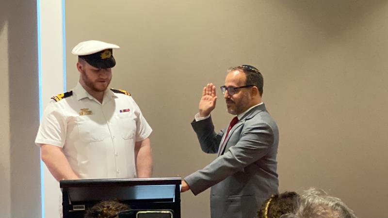 Rabbi Rafi Kaiserblueth is sworn in as Navy’s first Rabbi-Chaplain at a ceremony in Sydney.