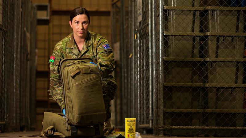 Australian Army Combat Medic Private Gabrielle Young, from 3rd Health Battalion, Keswick Barracks, SA. Photo: Leading Aircraftman Sam Price