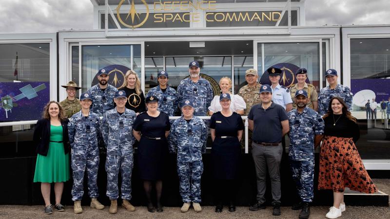 Group photo of Defence Space Command's first time participating at the Australian International Air Show 2023.