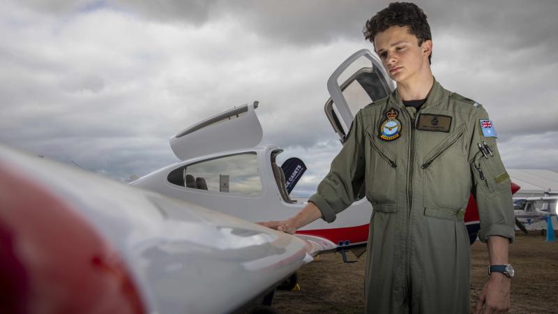 The Australian Air Force Cadets (AAFC) proudly showcased their aircraft, the Diamond DA40 NG at the Australian International Airshow 2023 as part of a larger cadets static display.