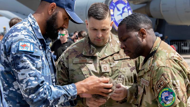 Flight Lieutenant Micheal Naawi presented a cultural awareness presentation to military members of both the Japanese Air Self-Defense Force and the United States Pacific Air Force.