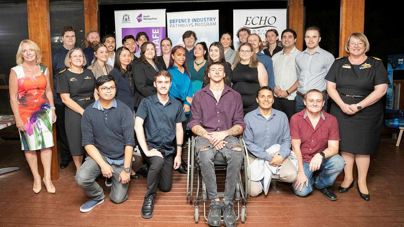 The graduates of the third and fourth intakes of the Defence Industry Pathways Program at their graduation event on March 8. 
