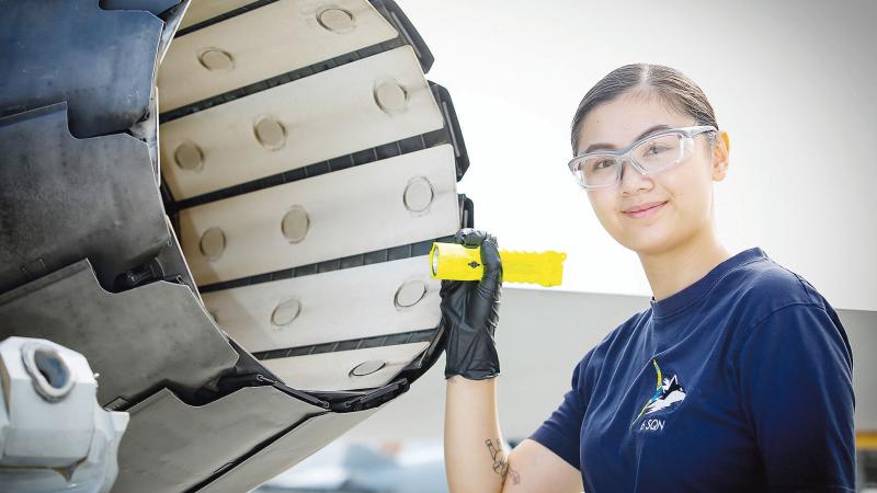 Leading Aircraftwoman Jenny Phan, ground support equipment manager at 6 Squadron. Photo: Corporal Jesse Kane