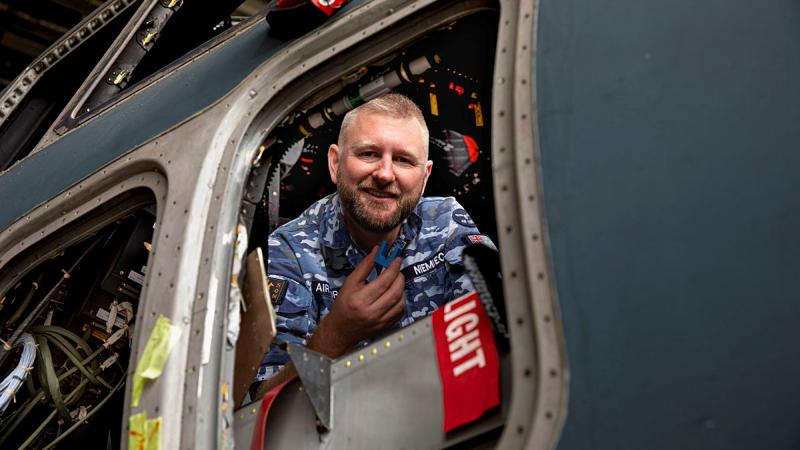 Corporal Michael Niemiec at RAAF Base Amberley, Queensland.