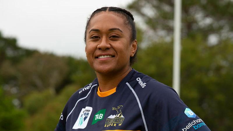 Leading Seaman Lydia Kavoa, from Navy People Branch, in her ACT Brumbies uniform. Photo: Corporal Michael Rogers