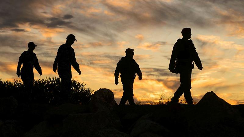 Members of the Joint Military Police Unit and 25 Squadron conduct a routine patrol on Defence land in Exmouth during the total solar eclipse event. Photos: Sergeant Gary Dixon