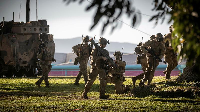 Australian Army soldiers from the 3rd Battalion, Royal Australian Regiment, during Exercise Talisman Sabre 2021. Photo: Corporal Madhur Chitnis