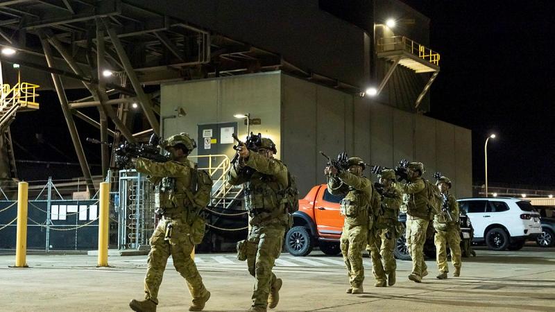 Australian Army soldiers from 1st Battalion, Royal Australian Regiment, conduct a clearance during Exercise Septimus Stride. Photos: Lance Corporal Riley Blennerhassett
