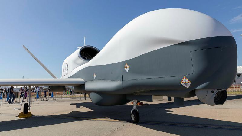 The display of a replica of the Air Force MQ-4C Triton Remotely Piloted Aircraft System at this year’s Avalon International Airshow. Photo: CPL David Cotton.