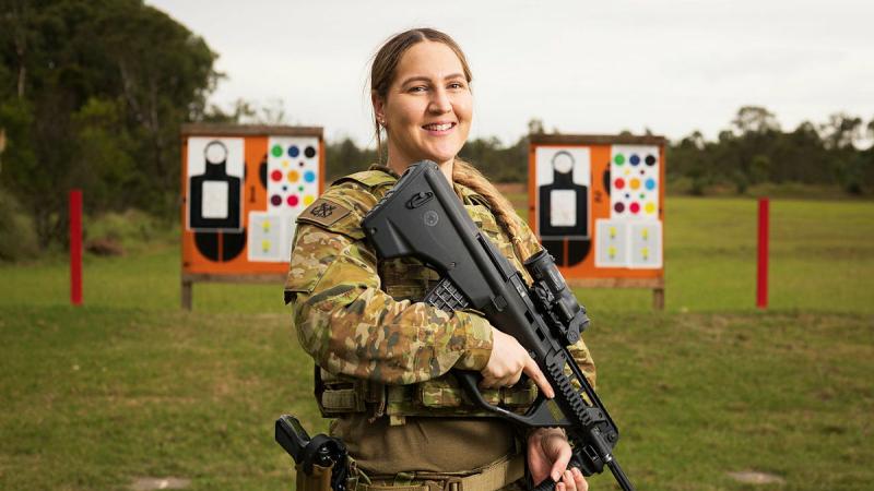Force preparation course instructor Petty Officer Rachel Lauchlan at Holsworthy Barracks, New South Wales. Photo: Leading Aircraftman Sam Price