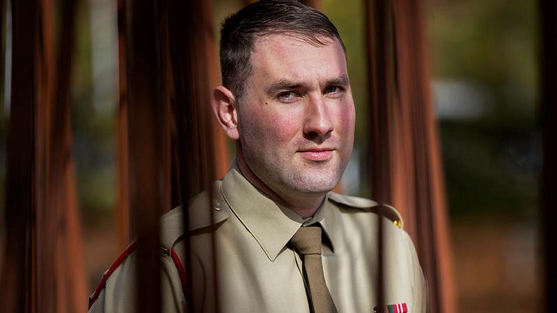 Corporal Peter Wallace at Reconciliation Place in Canberra. Photo: Private Nicholas Marquis