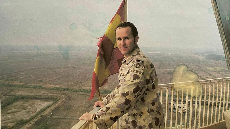 Squadron Leader Peter O’Connell in Baghdad, where he was part of the first Coalition rotation to the city’s airport air traffic control tower.