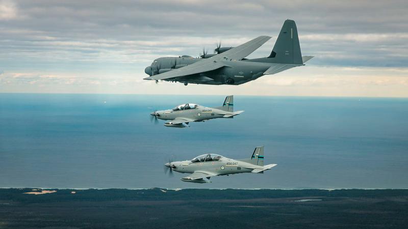 US and Australian aircraft conduct sorties during Exercise Teak Action.