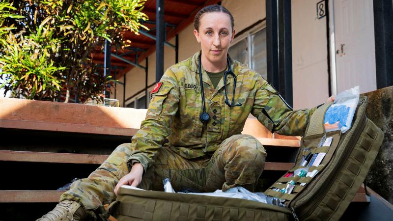 Australian Army Nursing Officer Captain Victoria Flegg during Operation Render Safe, Nauru. Photos: Corporal Sam Price