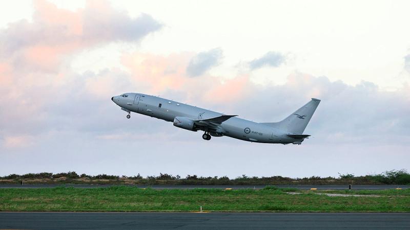 An example of aircraft to benefit from the Delphi system, a RAAF P-8A Poseidon takes off from Daniel K. Inouye International Airport in Hawaii.