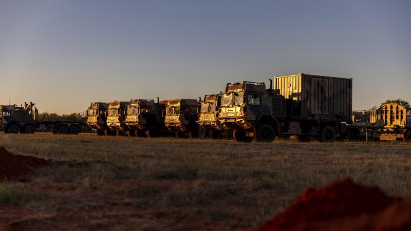 The 1st Combat Communications Squadron convoy vehicles at RAAF Base Curtin, Western Australia, during Exercise Talisman Sabre 2023. Photos: Leading Aircraftwoman Annika Smit