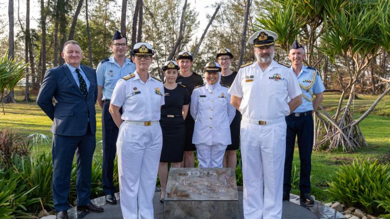 Paying respects at the Brunei-Australia War Memorial at Muara Beach during Indo-Pacific Endeavour 2023. Photos: Corporal Dan Pinhorn