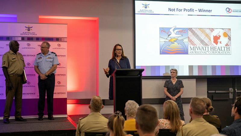 Catherine Connor speaking at the 2023 Northern Territory/Kimberley Employer Support Awards