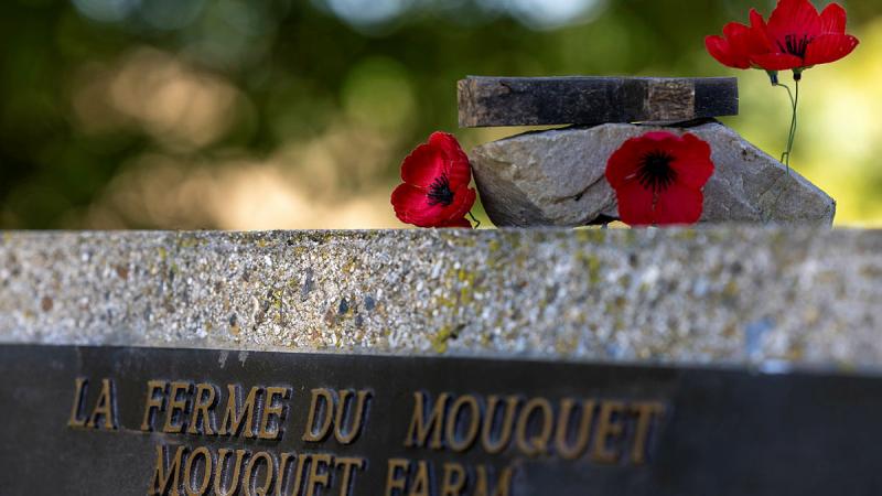 The Australian Imperial Force Mouquet Farm Memorial near the village of Pozières, France. 