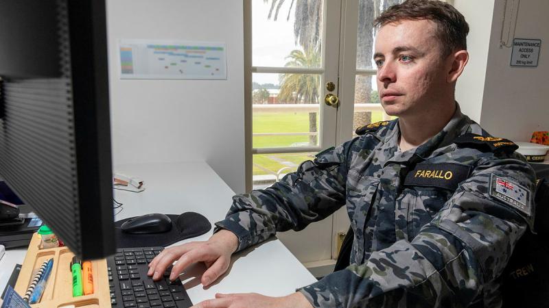Petty Officer Nicholas Farallo is studying a Bachelor of Business through the University of New England. 