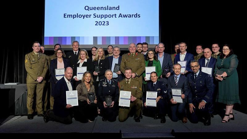 Winners and honourable mentions of the 2023 Queensland Employer Support Awards. 