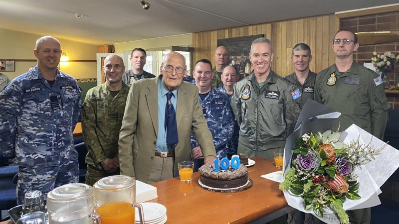 Squadron Leader (retd) Cunningham ‘Jock’ Cassels celebrated his 100th birthday with personnel from RAAF Base Richmond, in the Sergeants Mess.