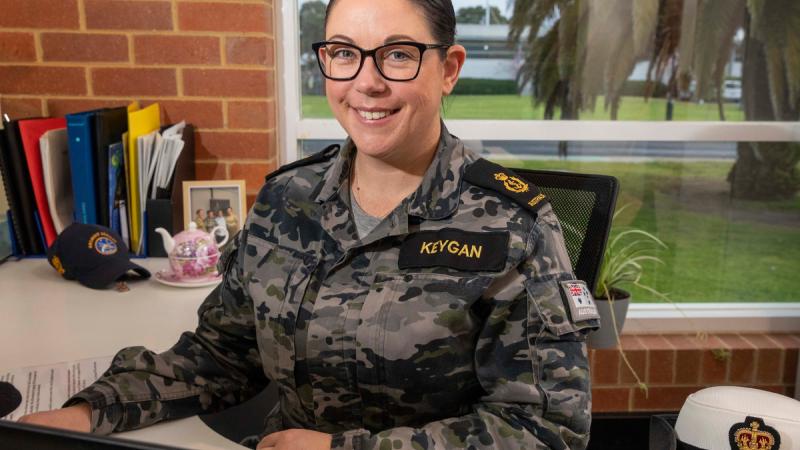 Chief Petty Officer Michelle Keygan at her desk.