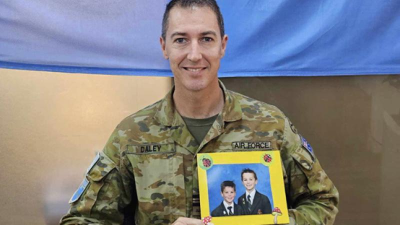 Squadron Leader Matt Daley will be spending Father's Day 2023 deployed to Operation Paladin