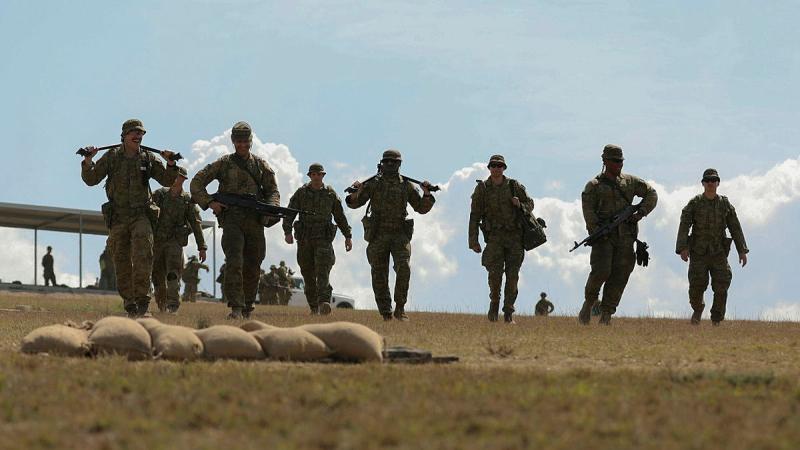 Australian Army soldiers preparing for their training.