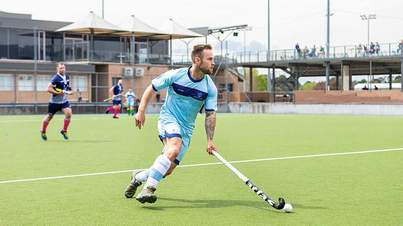 Corporal Zac Simpson playing in the ADF vs AFP hockey games, to fundraise for AFP Legacy. 