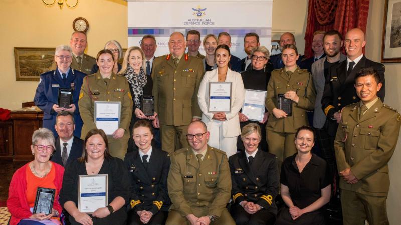 Winners and honourable mentions of the 2023 Employer Support Awards Tasmania. 