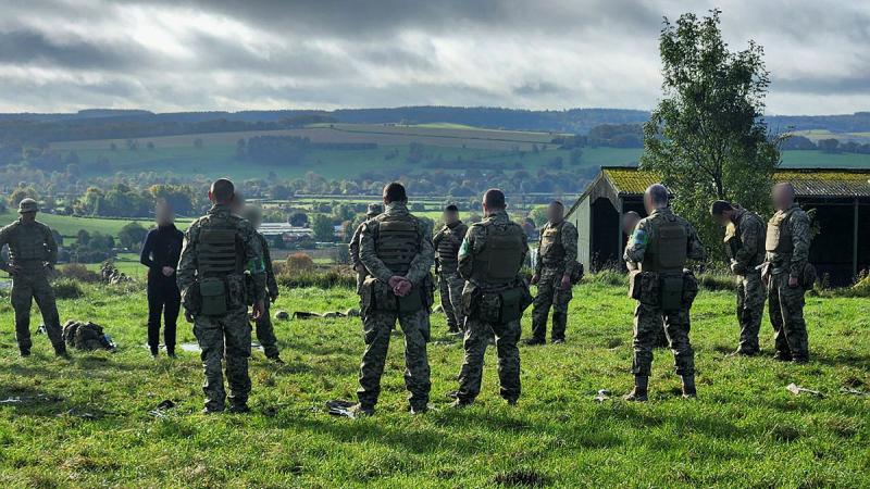 Trainees from the Armed Forces of Ukraine receive instruction from Australian Army trainers.