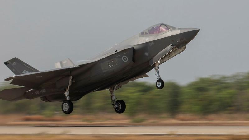 An F-35A Lightning II departing at RAAF Base Tindal in the Northern Territory. 
