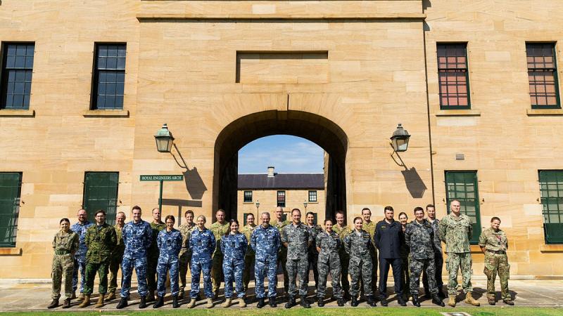 Group shot of participants and instructors of the Joint Operations Law Consolidation course. 