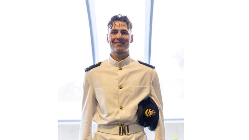 Officer Cadet Jordi Krikke at the Australian Defence Force Academy Graduation 2023.
