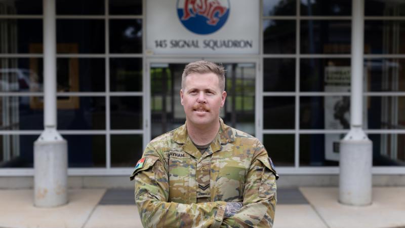 Army soldier Corporal Thomas Grayham at Holsworthy Barracks, NSW.