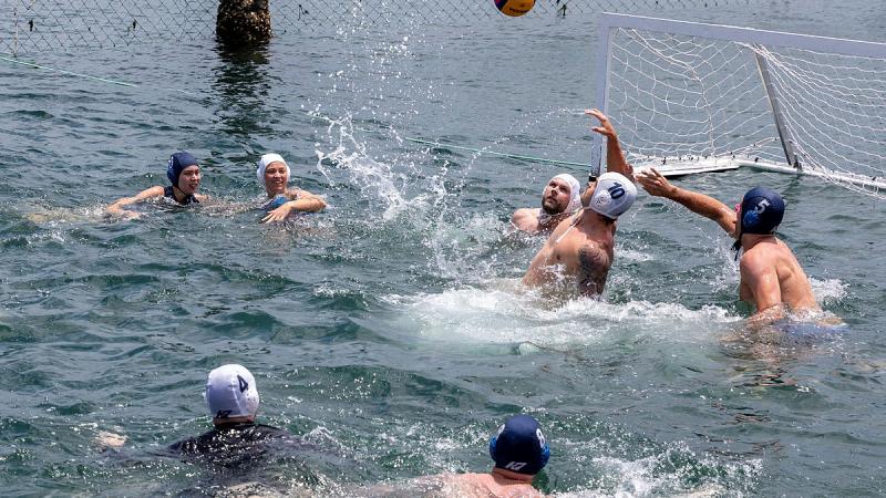 ADF Water Polo players compete in the Inter Service Competition at Watson Bay Baths, Sydney. 