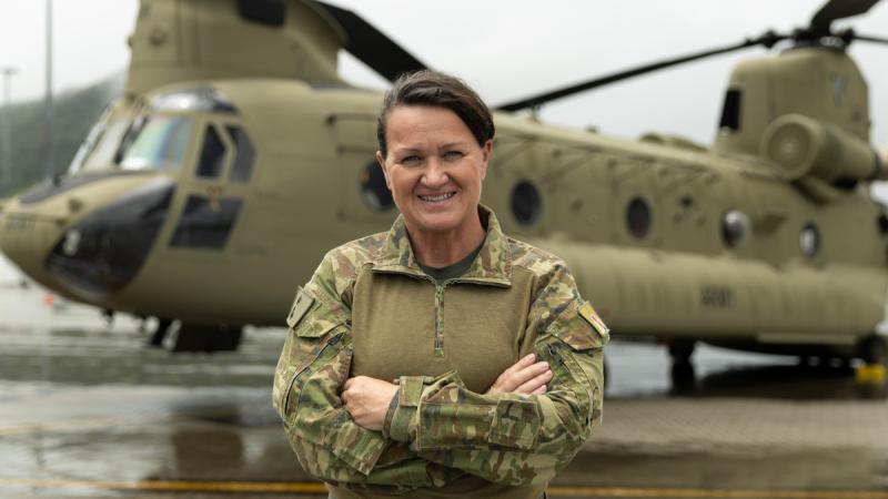 Commander of 16th Aviation Brigade, Brigadier Fern Thompson in Cairns, Queensland as part of the ongoing ADF support to Far North Queensland.