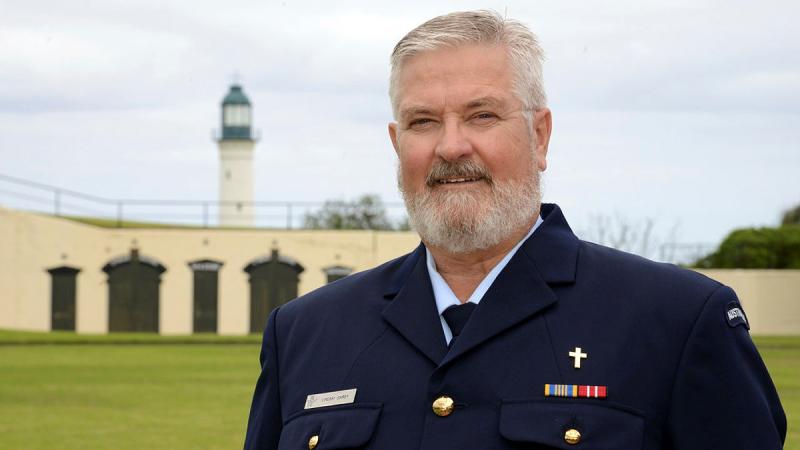 Wing Commander Chaplin Lindsay Carey at Fort Queenscliff in Victoria. 