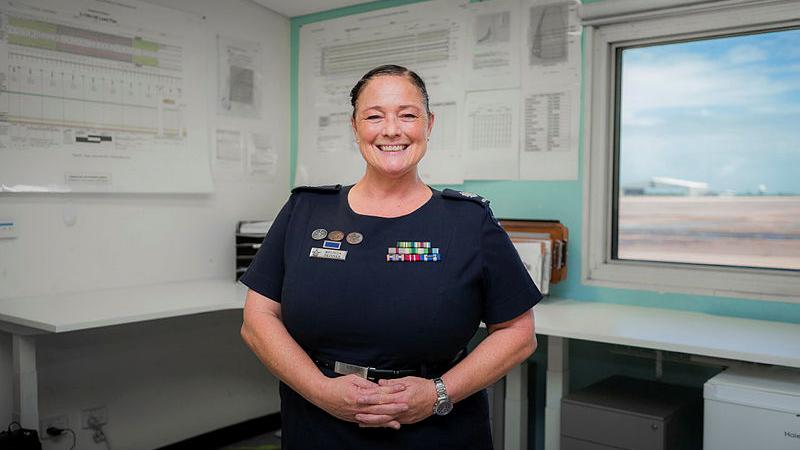 Warrant Officer Melinda Skinner at the Air Movements section in RAAF Base Darwin. 