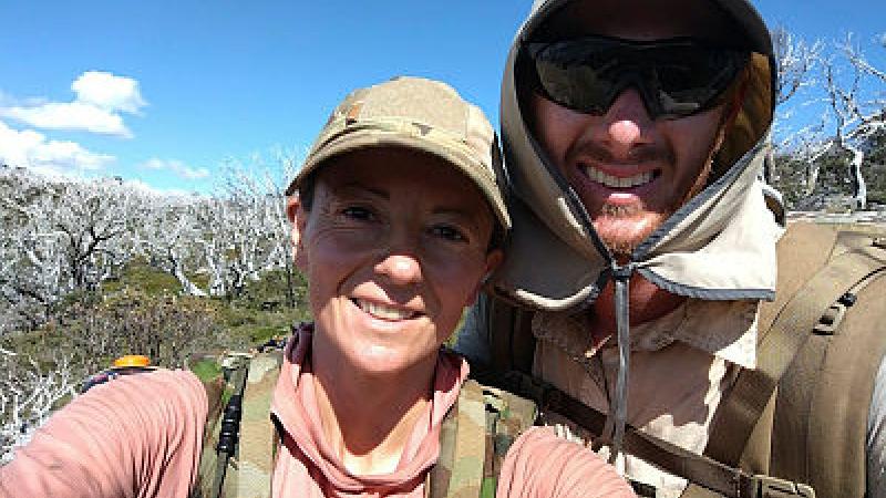  S20240128 Australian Army officers Captain Monika Georgieva of Combat Training Centre and Captain Wes Walsh of 1st Battalion, The Royal Australian Regiment during their unsupported traverse of the Australian Alps Walking Track in December 2023.
