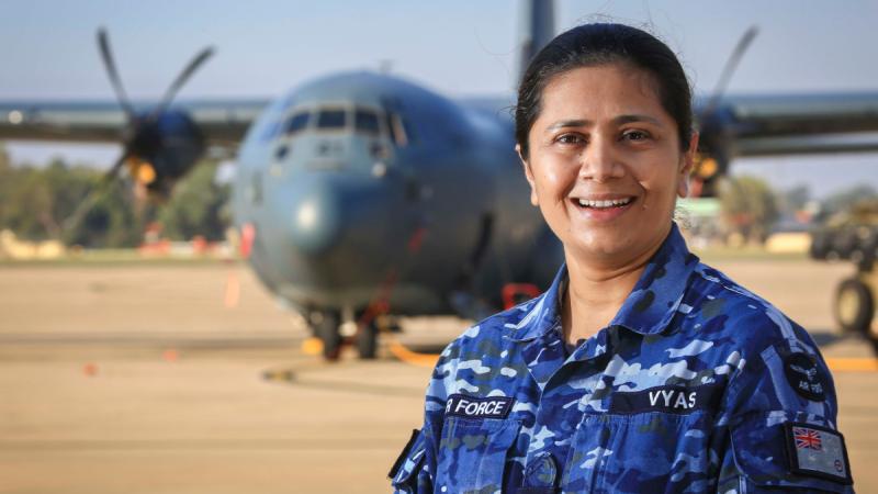 Leading Aircraftwoman Nidhi Vyas, an Avionics Technician with Number 37 Squadron RAAF Base Richmond.