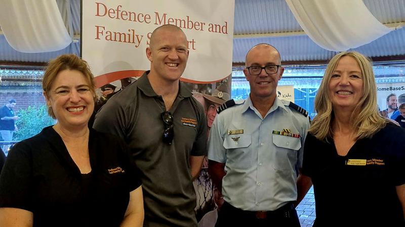 WGCDR Craig Keane with Defence Member and Family Support staff members at the 2024 South Australia DMFS welcome event.