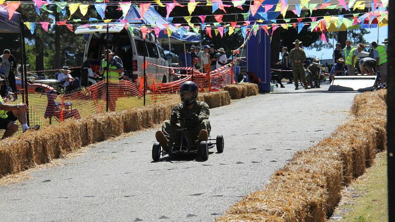 Army Craftsman Zac McCloy on the track at the Monaro Billy Kart Derby in Cooma.